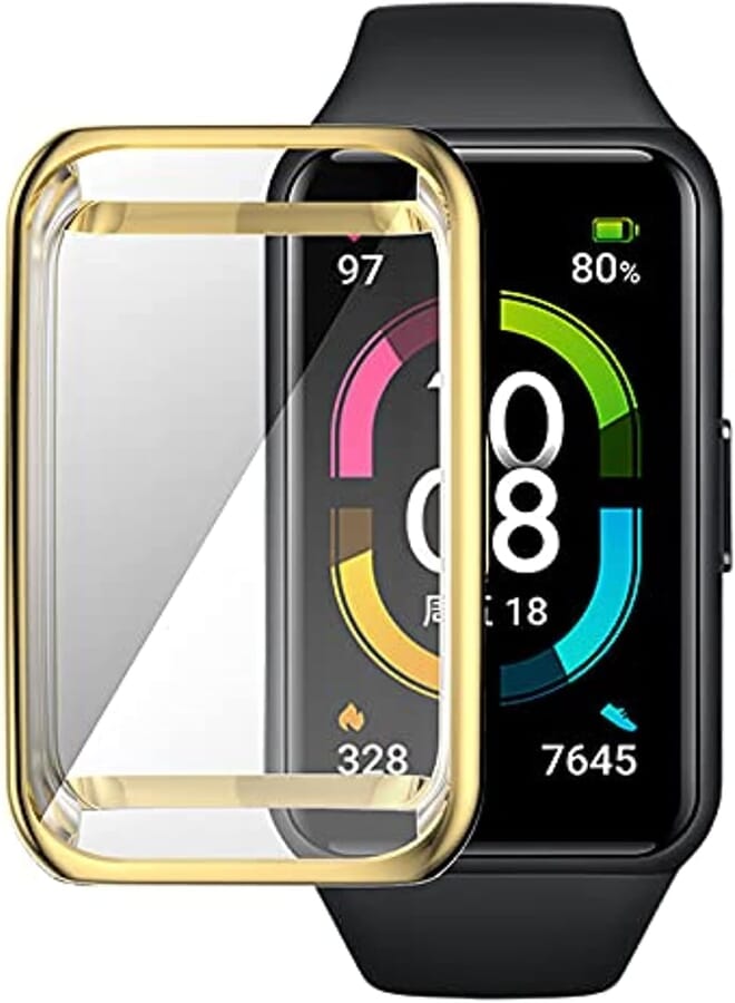 Beauenty TPU Silicon Full Cover Screen Protection Soft Case For Huawei Band 6 - (Gold)