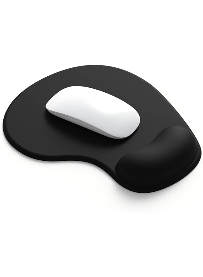 erorex Office Mousepad With Gel Wrist Support Ergonomic Gaming Desktop Mouse Pad Wrist Rest Design Gamepad Mat Rubber Base For Laptop Computer Silicone Non Slip Special Textured Surface 03Black  - Image 1