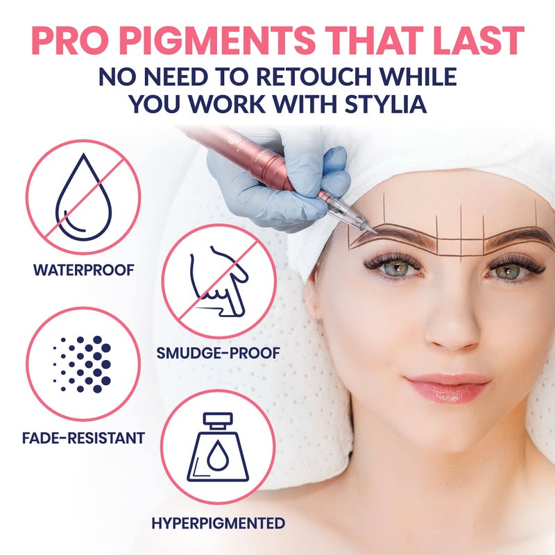Stylia Waterproof Eyebrow Pencils For Women â€“ Long-Lasting Microblading Supplies Brow Pencil, Perfect for Eyebrow Shaper, Filling & Defining Natural-Looking Brow - (12PC Black) - Image 3