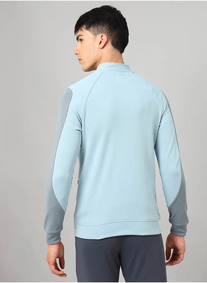 تكنوسبورت High Neck Full Sleeve Colorblock Fleece Jacket by Styli