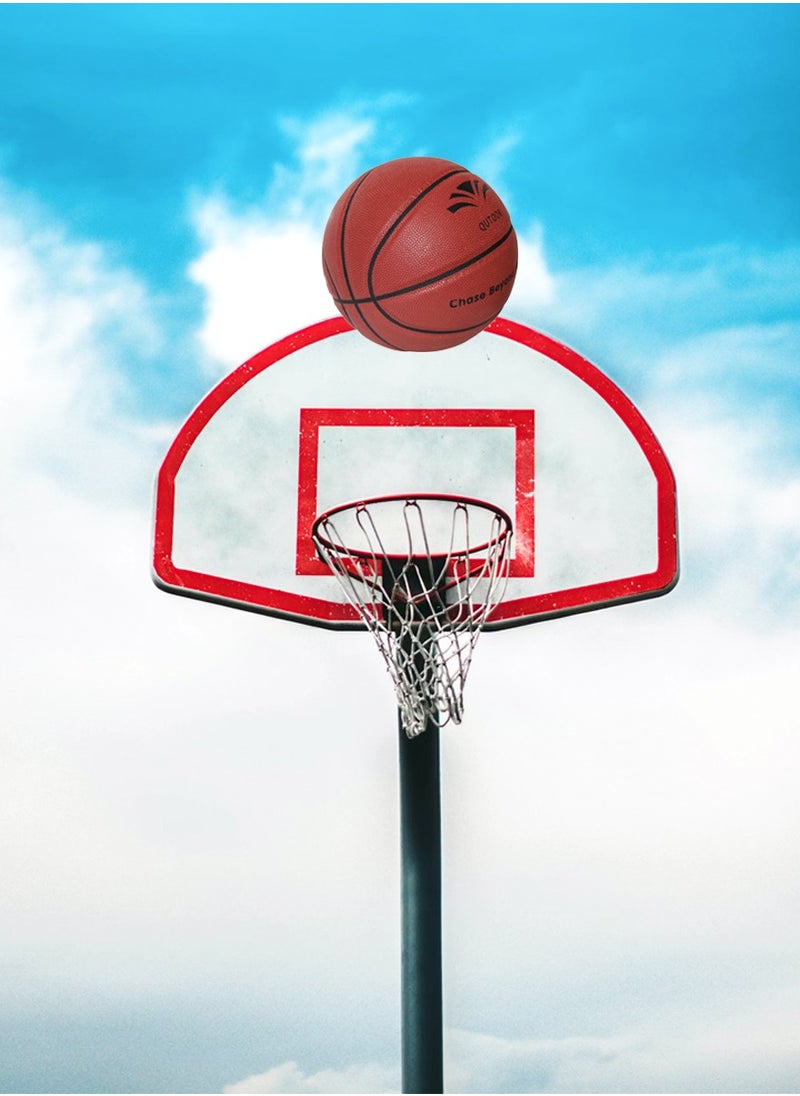 QUTOOB - Basketball, Premium PU Leather FIBA Approved Basketball Of Official Size 7, Made for Indoor and Outdoor Basketball Games and Playground Hoops, Heavy Duty Basket Ball For All court, Basketball Gift - Image 1