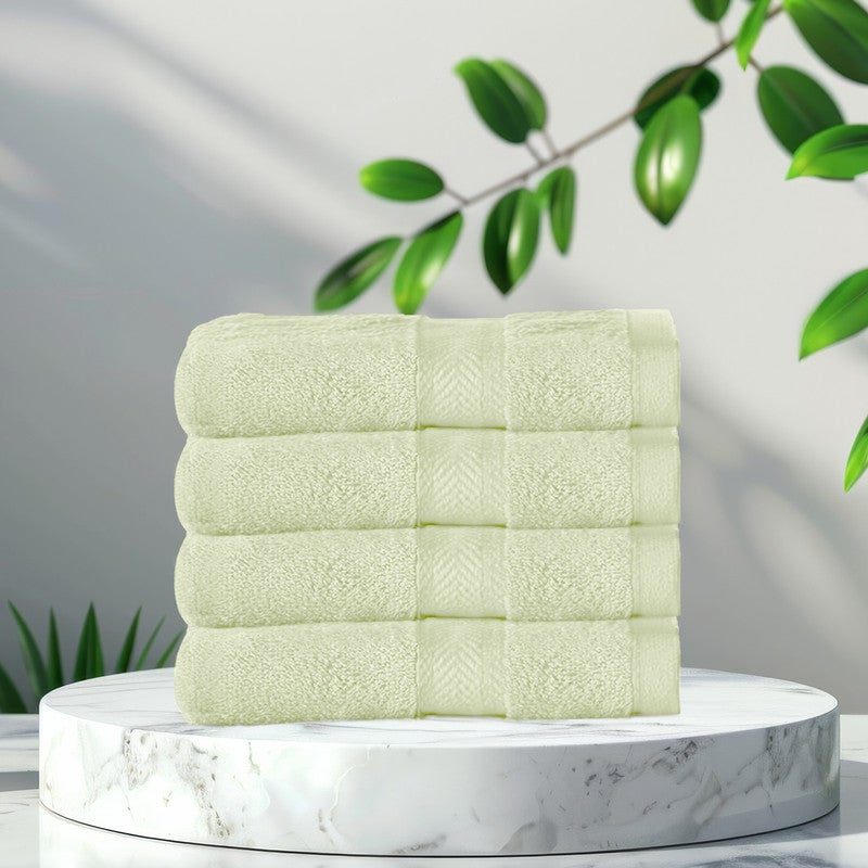 Rest منشفة وجه مجموعة من 4 منشفة وجه قطنية باللون الأخضر النعناعي 30x30 سم ، 12x12 بوصة منشفة تنظيف وجه فاخرة ناعمة ماصة خفيفة الوزن قابلة للغسل سريعة الجفاف بجودة منتجع صحي منشفة وجه شاطئية - Image 2