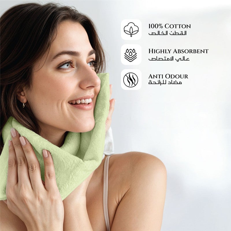 Rest منشفة وجه مجموعة من 4 منشفة وجه قطنية باللون الأخضر النعناعي 30x30 سم ، 12x12 بوصة منشفة تنظيف وجه فاخرة ناعمة ماصة خفيفة الوزن قابلة للغسل سريعة الجفاف بجودة منتجع صحي منشفة وجه شاطئية - Image 4
