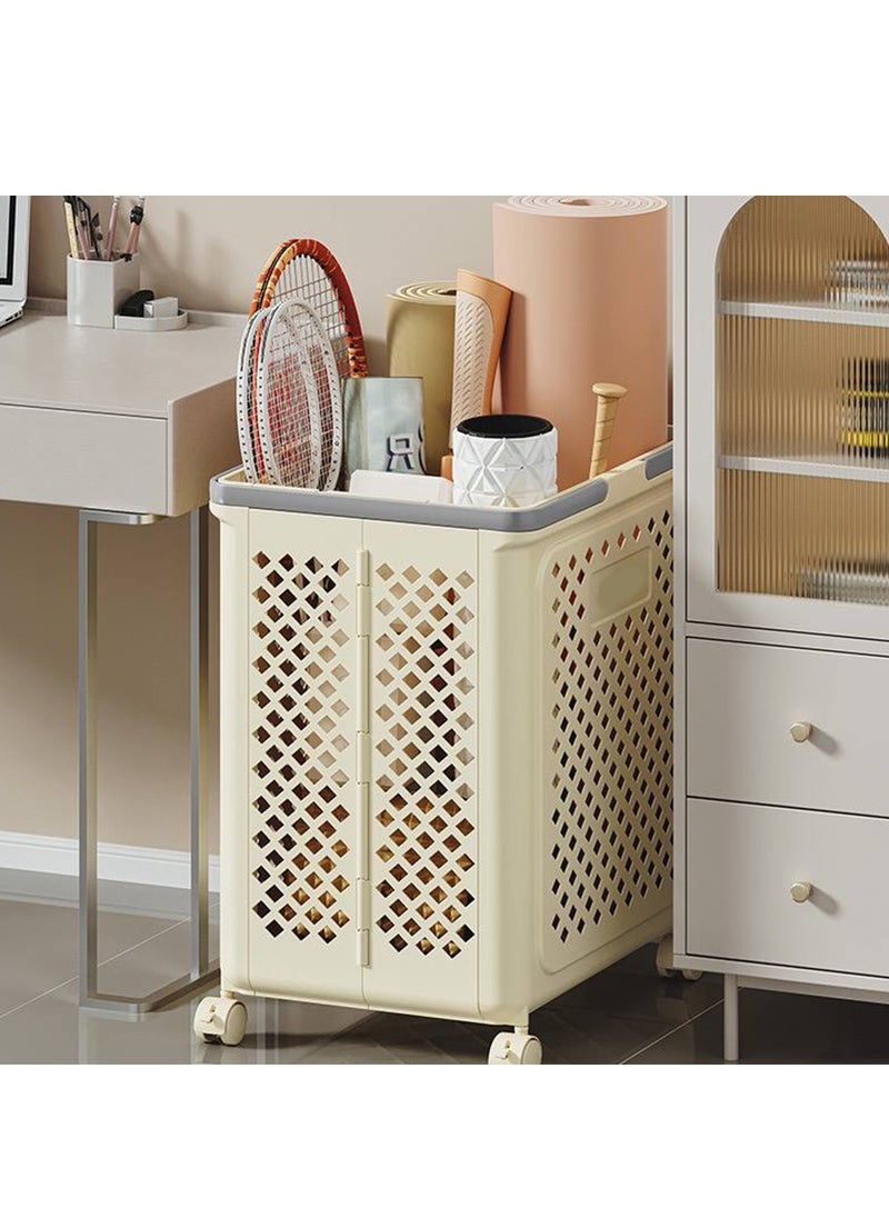 Generic - Rolling Folding Laundry Hamper,Laundry Basket with Wheels and Handles,Plastic Laundry Room Bathroom Storage Organizer,Can Be Folded to Save Space,Easy to Move 49 * 36 * 28 cm - Image 1