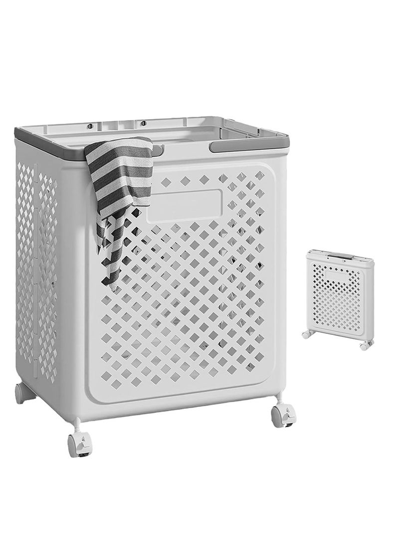 Generic - Rolling Folding Laundry Hamper,Laundry Basket with Wheels and Handles,Plastic Laundry Room Bathroom Storage Organizer,Can Be Folded to Save Space,Easy to Move 49 * 36 * 28 cm - Image 1