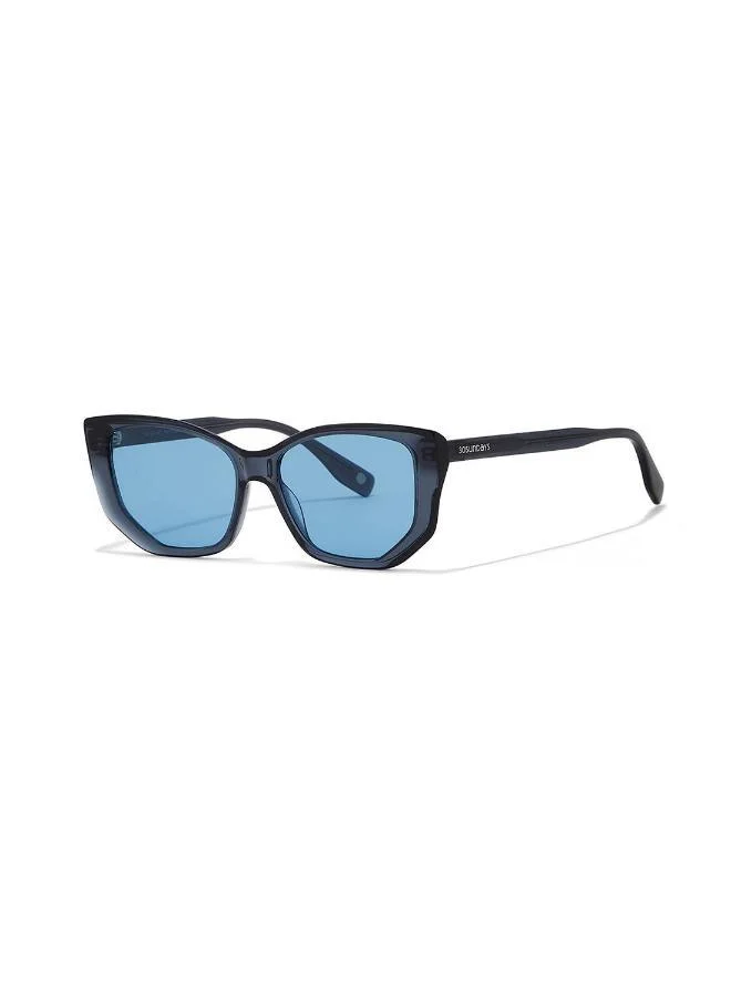 30Sundays Briar,Women Sunglasses, Hexagon Sunglasses, UV Protection: UV400 (Blue,Blue)