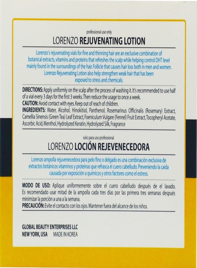 Lorenzo Rejuvenating Lotion Anti-hair Loss Action 10 Vials of 1.18 Fl. Oz. - Image 2