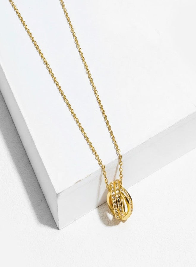 Peora Cubic Zirconia Studded Gold Plated Fancy Pendant Chain Necklace Fashion Jewellery for Women - Image 5