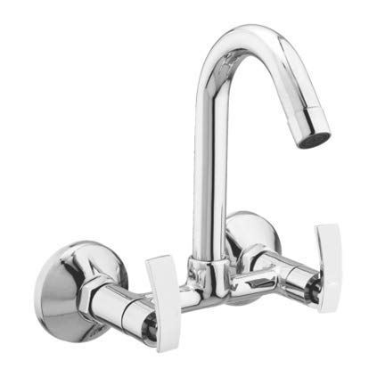 10X Sink Mixer Tap 2 in 1 ST-9105 for Kitchen Swinging Swivel Spout Wall Mounted Chrome Plated - Image 2