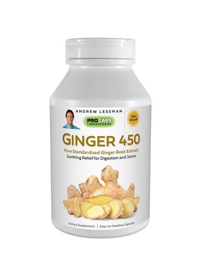 Andrew Lessman - Ginger 450-360 Capsules – Soothing Relief for Joints and Digestion. Pure, Natural, Powerful, Protective Properties. Anti-Aging and Anti-oxidant Properties. No Additives - Image 1