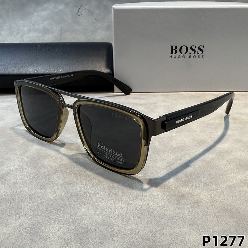 نظارة شمسية هوغو بوس BOSS رجالية بني عسلي | Hugo Boss