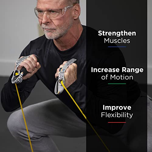 TheraBand Thera-Band Exercise Tubing Kit with PVC Handles - 48" - Yellow - Light - Image 2