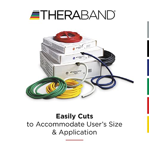 TheraBand Thera-Band Exercise Tubing Kit with PVC Handles - 48" - Yellow - Light - Image 5