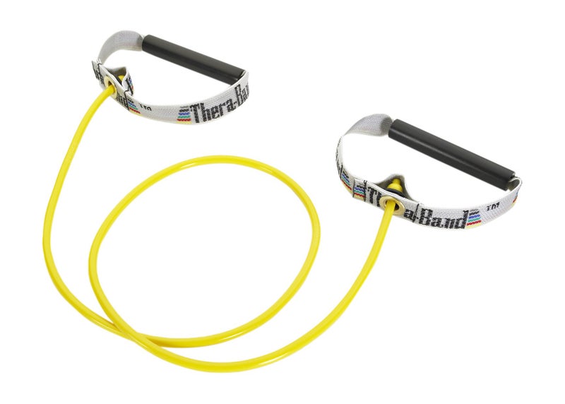 TheraBand Thera-Band Exercise Tubing Kit with PVC Handles - 48" - Yellow - Light - Image 1