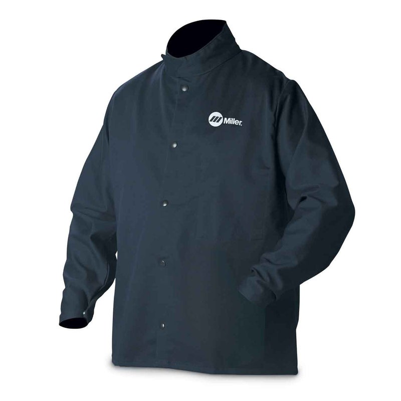 MILLER Welding Jacket, Navy, Cotton/Nylon, L - Image 1