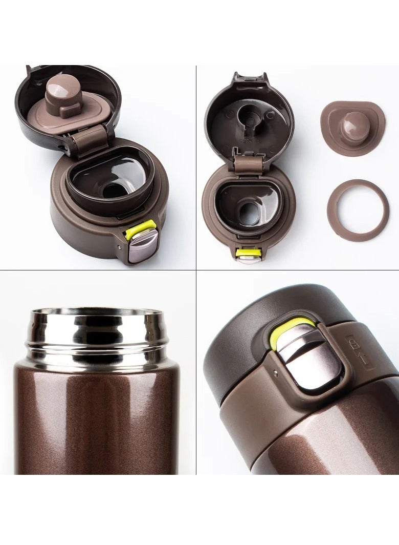 AROAQ زجاجة فراغ من الفولاذ المقاوم للصدأ، ترمس خارجي غير قابل للانزلاق، زجاجة ماء سفر متينة وموثوقة، كوب معزول ضد التسرب وسهل الحمل للسفر في الهواء الطلق، (أبيض) - Image 3