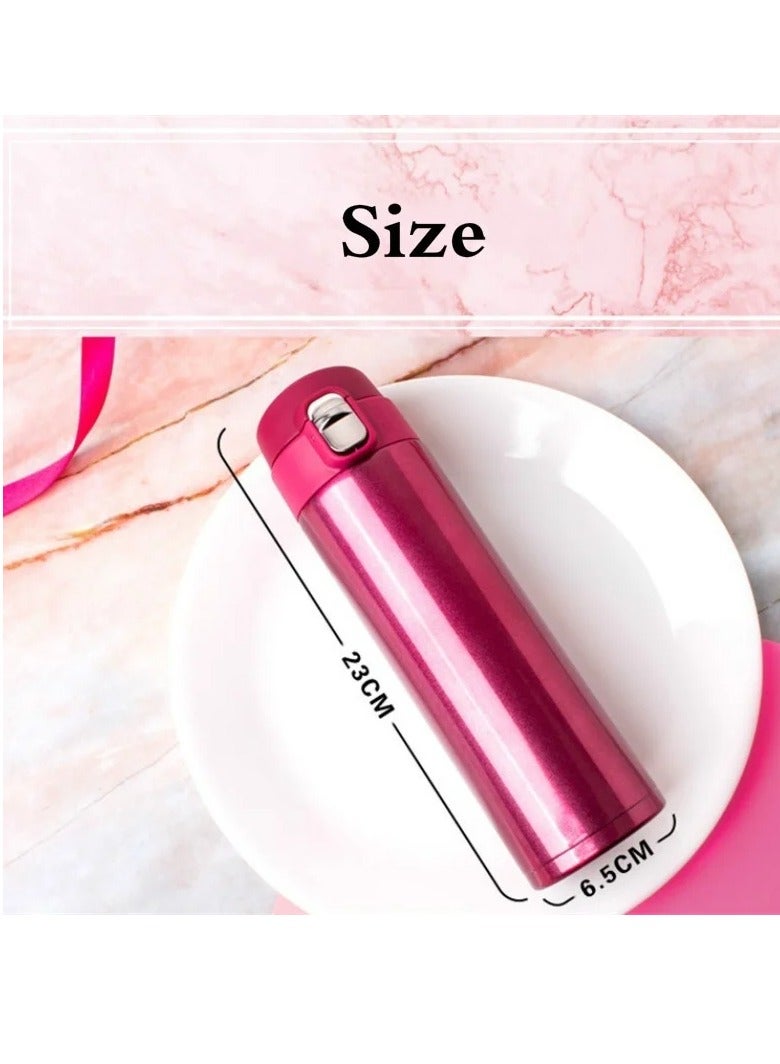 AROAQ زجاجة فراغ من الفولاذ المقاوم للصدأ، ترمس خارجي غير قابل للانزلاق، زجاجة ماء سفر متينة وموثوقة، كوب معزول ضد التسرب وسهل الحمل للسفر في الهواء الطلق، (أبيض) - Image 2