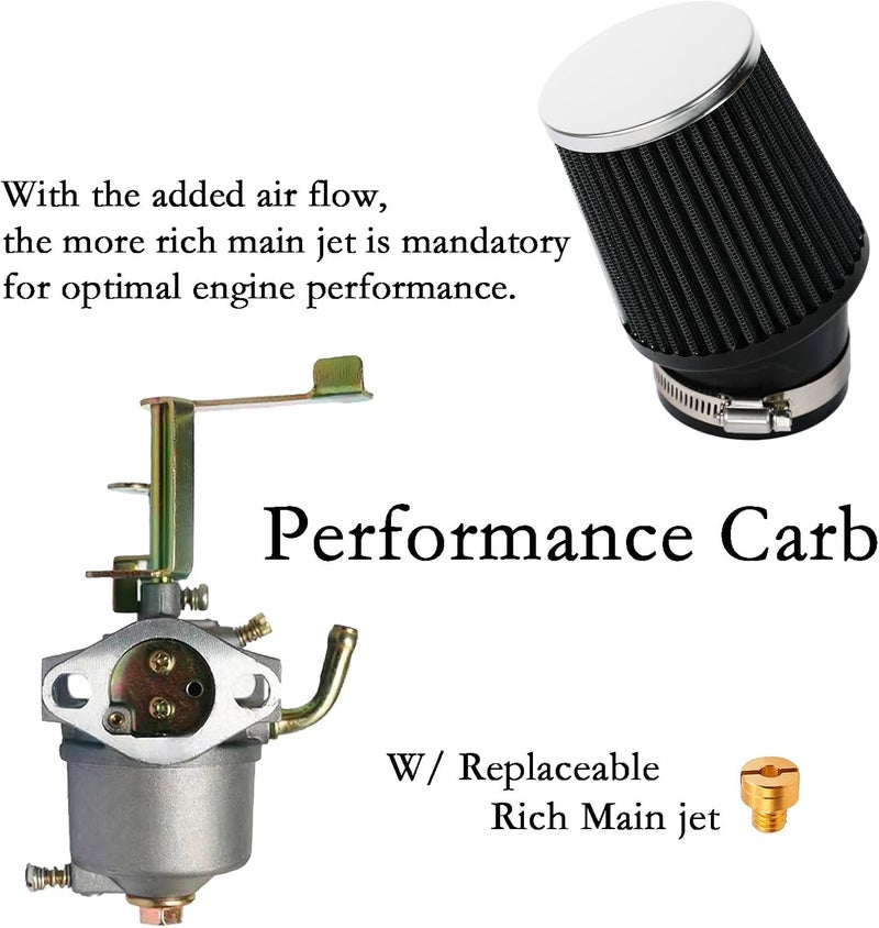 JMCHstore Performance Carburetor Carb Air Filter Adapter Kit for FRP GMB100 Coleman CT100U CC100X 98cc Predator 79cc 3HP Engine Massimo MB100 79cc Mini Bike SK100 CK100 Go KartBlack - Image 4
