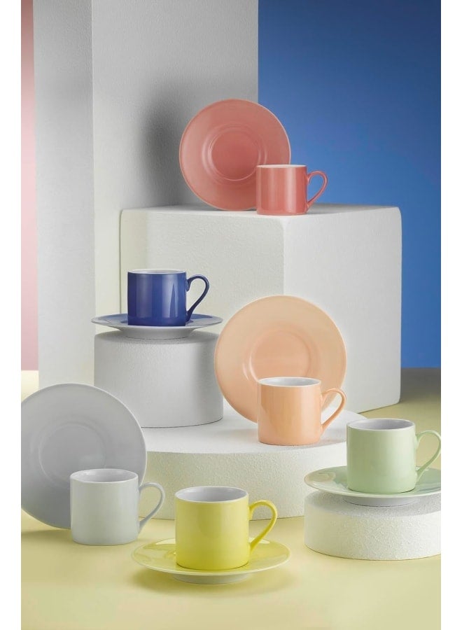 Kutahya Kütahya Porselen Porcelain Ruya Coffee Cup Saucer 12-Pieces Set - Image 1