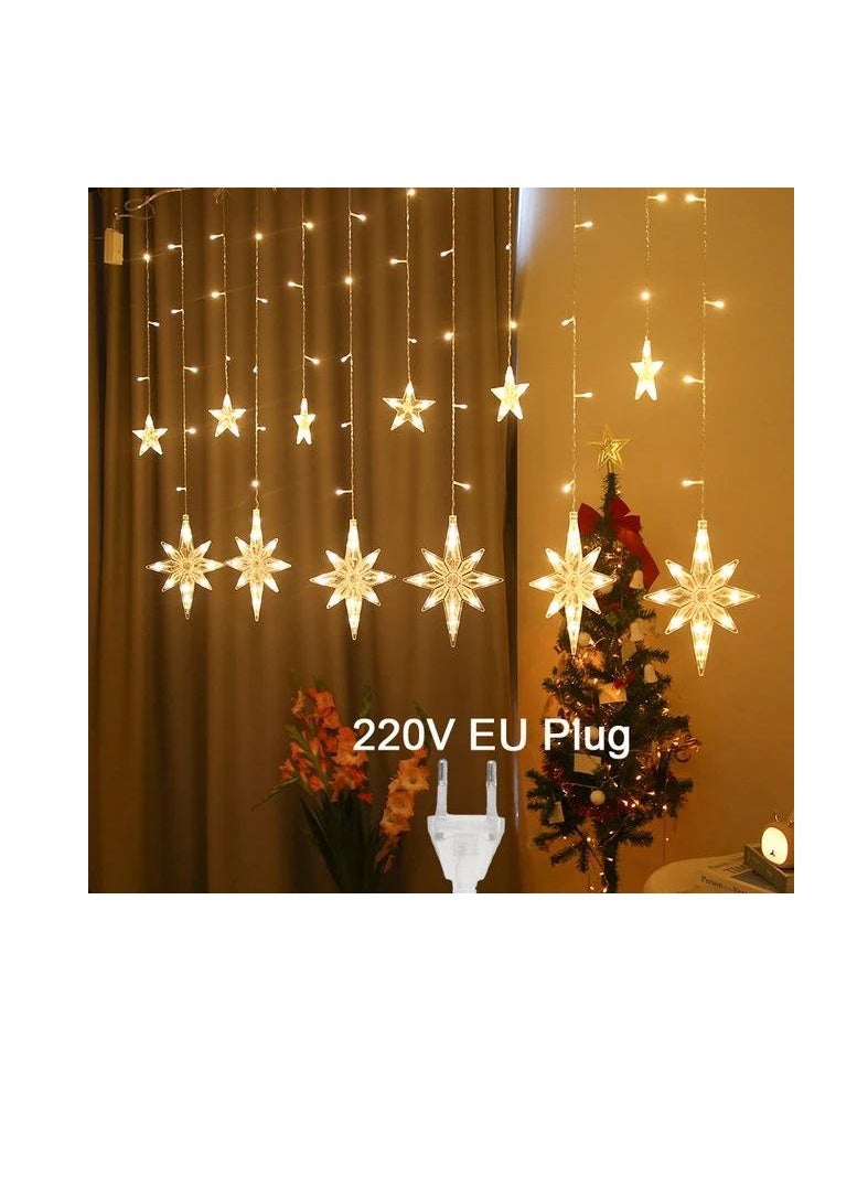 Generic - New decoration snowflake star moon LED string light for home hanging curtain tree decor - Image 1