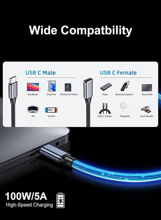 Tersely USB C 3.2 Extension Cable 1m, 100W Charging Speed, 20Gbps Data Transfer, 4K 60Hz Video Type C Extender Cord, Male to Female Cable for Laptop Tablet Mobile Phone, and More - Image 4