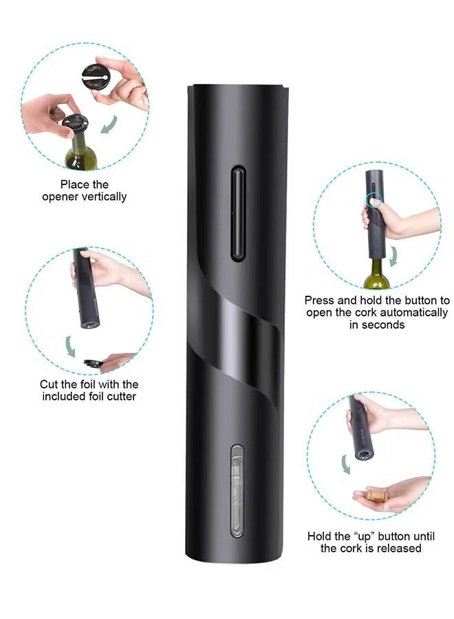 AMOROM Automatic Electric Wine Bottle Opener, One Touch Electric Cork Remover With Hidden Foil Cutter, Rechargeable Wine Opener For Home Bar Party Use, Large Capacity Battery Works For 170 Bottles - Image 4