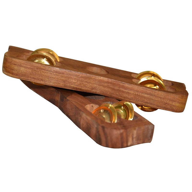 SALABLEZ ® Wooden Kartal Pair -Indian Musical Instrument Hand-Cymbals | Classical Music Art Instrument Bhakti, Kirtan, Gammat, Nratya, Old Age Instrument (1 Pair) - Image 3