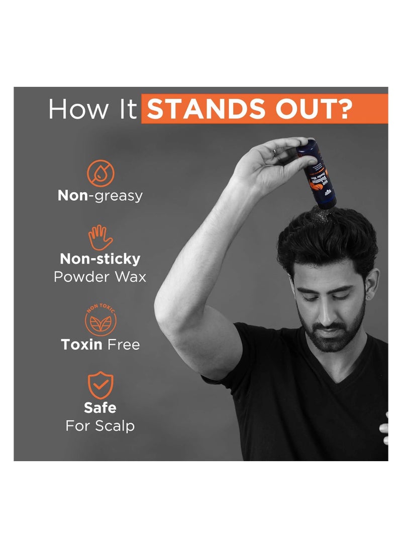 Beardhood Hair Volumizing Powder Wax For Strong Hold Matte Finish Hair Styling Natural & Zero Toxin Hair Styling Powder White 10g - Image 3