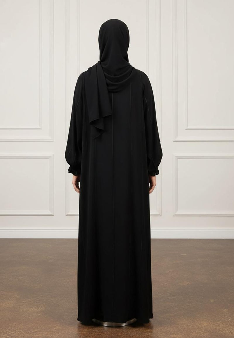 NUKHBAA Hooded Panel Abaya | Nida Fabric-931 - Image 3