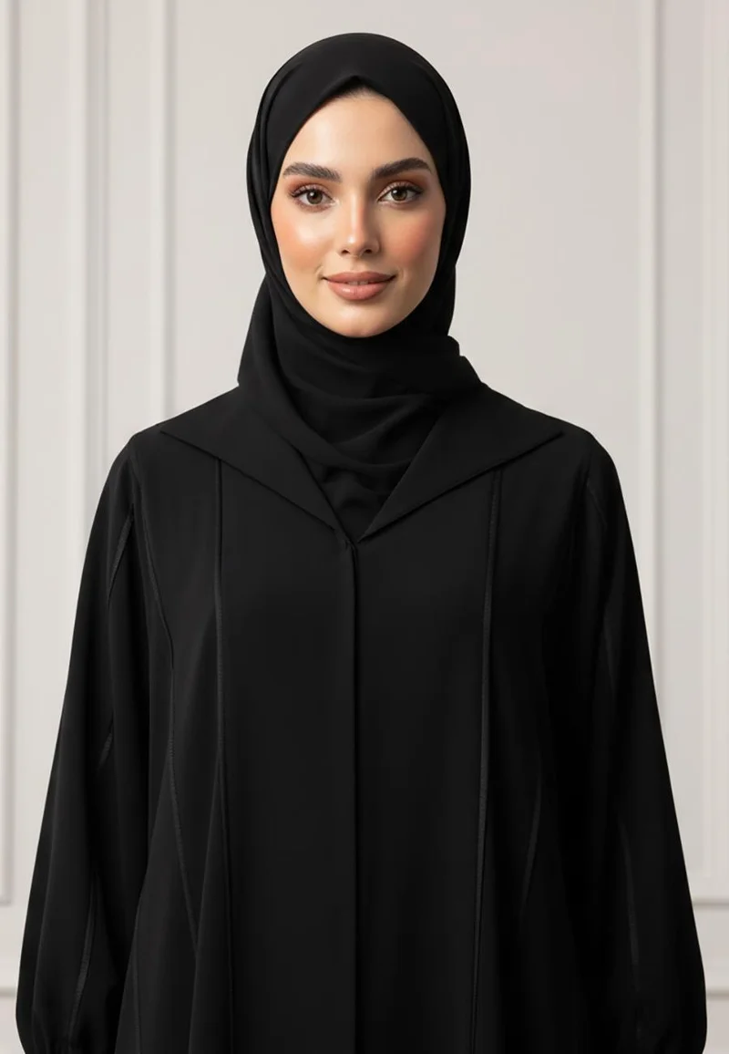 نخبة Hooded Panel Abaya | Nida Fabric-931