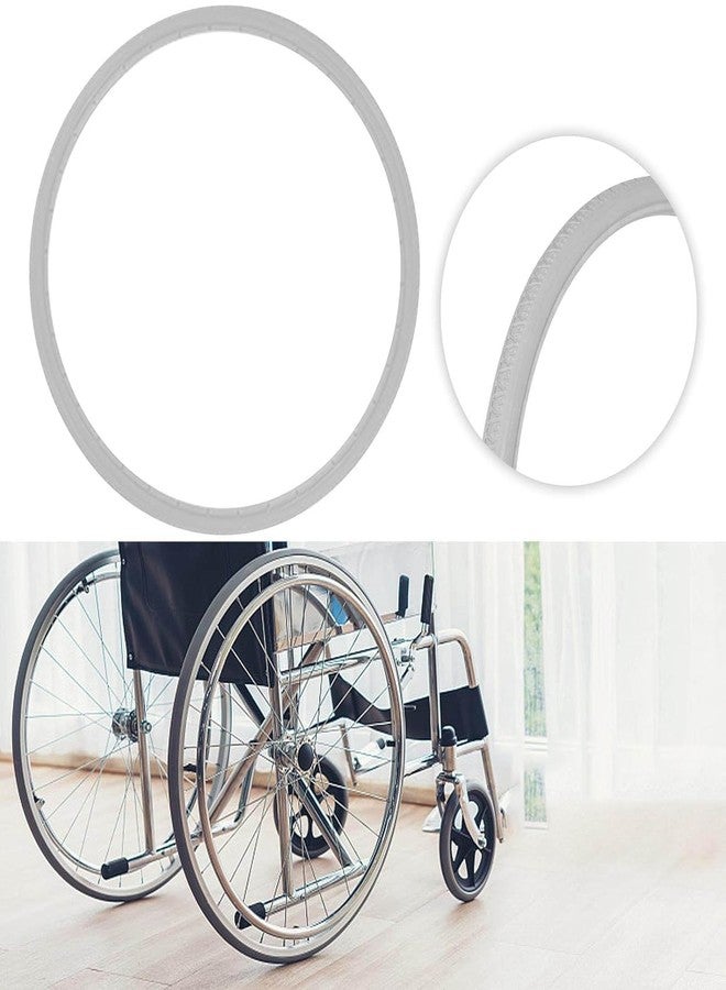 eOnekart Replacement Wheelchair Puncture Proof Solid PU Rear Wheel Tires 24 Inch (24×1 3/8) Grey (Pack Of 2) - Image 2