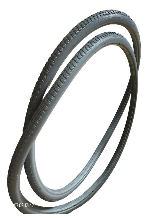 eOnekart Replacement Wheelchair Puncture Proof Solid PU Rear Wheel Tires 24 Inch (24×1 3/8) Grey (Pack Of 2) - Image 5