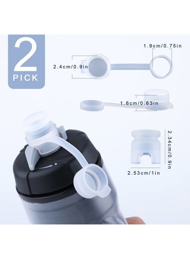 SAVITA 2pcs Mud Caps for Bottles, Transparent Bike Bottle Cap Top with 2 Single Spouts BPA Free Bike Water Bottle Mud Cap for Sports Water Bottle Squeeze Bottle Bike Bottle Cap Top, (D22159) - Image 2