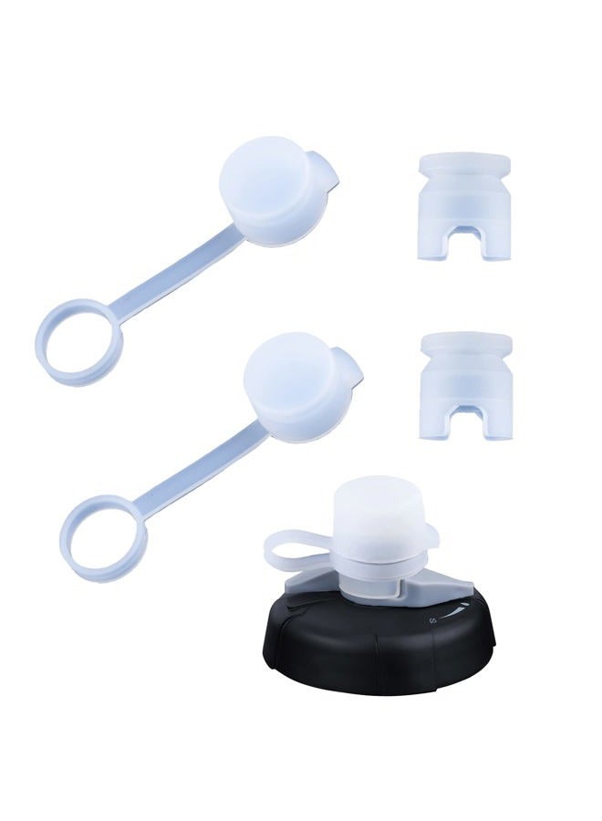 SAVITA 2pcs Mud Caps for Bottles, Transparent Bike Bottle Cap Top with 2 Single Spouts BPA Free Bike Water Bottle Mud Cap for Sports Water Bottle Squeeze Bottle Bike Bottle Cap Top, (D22159) - Image 1