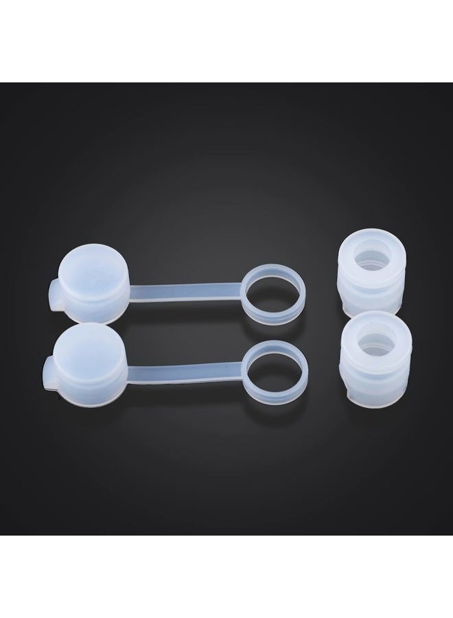 SAVITA 2pcs Mud Caps for Bottles, Transparent Bike Bottle Cap Top with 2 Single Spouts BPA Free Bike Water Bottle Mud Cap for Sports Water Bottle Squeeze Bottle Bike Bottle Cap Top, (D22159) - Image 3