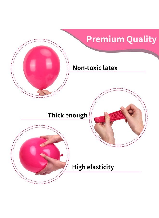 RUBFAC Hot Pink Balloons Different Sizes 105pcs 5/10/12/18 Inch for Garland Arch, Latex Party Balloons for Wedding Birthday Baby Shower Anniversary Valentine's Day Princess Theme Party Decoration - Image 3