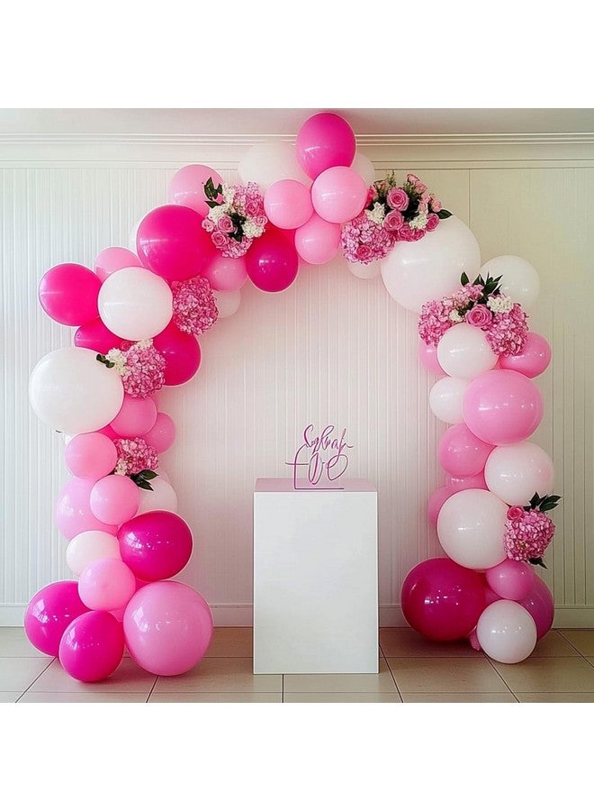 RUBFAC Hot Pink Balloons Different Sizes 105pcs 5/10/12/18 Inch for Garland Arch, Latex Party Balloons for Wedding Birthday Baby Shower Anniversary Valentine's Day Princess Theme Party Decoration - Image 5