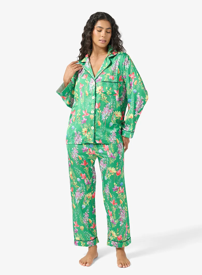 خزانة بيجامة بطبعة زهور