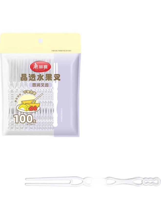 Maryya Meiliya Fruit Forks 100 Pieces, Disposable Forks Food Grade, Children'S Dessert Cake Fruit Plate Small Forks - Image 2