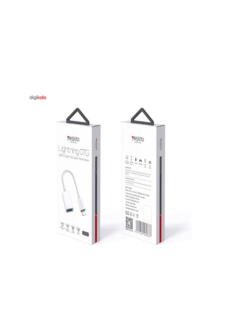 Yesido - Premium Quality Lightning OTG/USB 3.0 Super Fast Data Transmission (White) - Image 4