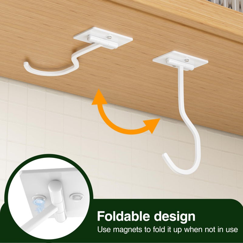 bussdis Banana Hook Under Cabinet: Foldable Banana Hanger Adhesive, Hanging Banana Holder, Stick On, Premium Material, Can Hold 20 Bananas, White - Image 3