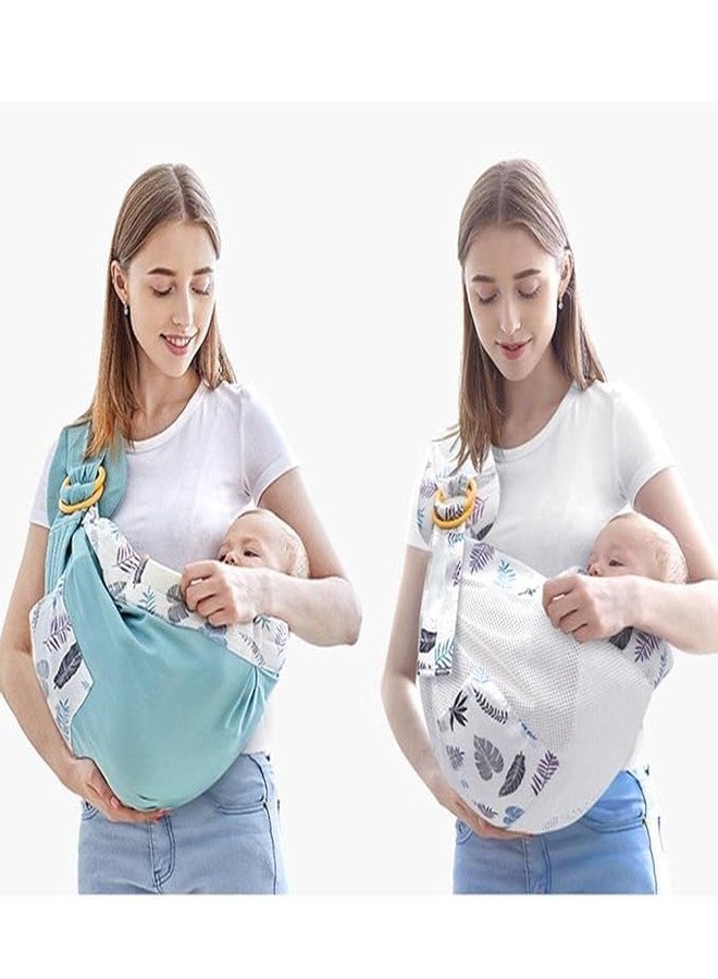BLURISM Baby Carrier All in 1, Newborn Sling, Adjustable Nursing Pouch, Safe Skin Friendly, Soft and Breathable, with Sturdy Loop, Easy to Use, Won't Fall Off, Suitable for Newborns and Babies, Green - Image 4
