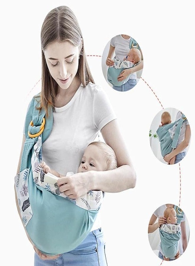 BLURISM Baby Carrier All in 1, Newborn Sling, Adjustable Nursing Pouch, Safe Skin Friendly, Soft and Breathable, with Sturdy Loop, Easy to Use, Won't Fall Off, Suitable for Newborns and Babies, Green - Image 3