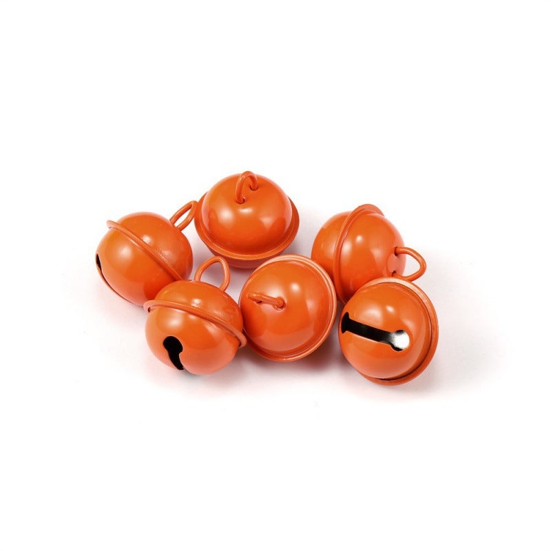 22mm Christmas bell Christmas tree decoration color key chain pendant handmade DIY jewelry accessories material Orange 