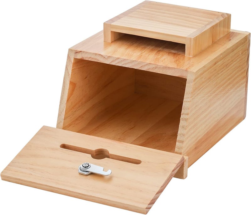 ZENFUN Wooden Suggestion Box with 50 Free Suggestion Cards, Natural Pinewood Ballot Comment Box Donation Box with Locking Hinged Lid for Countertop or Wall Mounted, 8.6" x 6.8" x 10" - Image 5