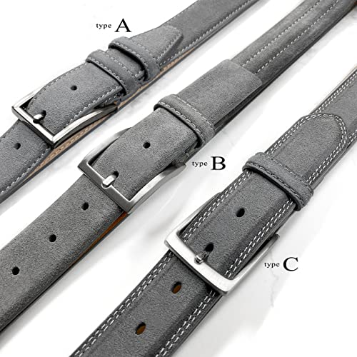 Belts.com 19000 Men's Suede Belt Genuine Leather Casual Dress Belt 1-3/8"(35mm) Wide (Brown, 34) - Image 4