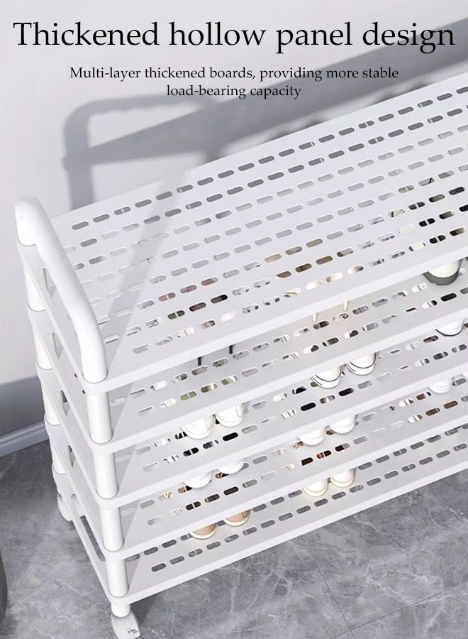 DUNISO رف أحذية بثلاثة طوابق، رف تخزين بعجلات، تخزين أحذية متحرك قائم بذاته مع مقابض، لغرفة النوم، الخزانة، غرفة المعيشة، المدخل - Image 3