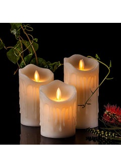 Infispace Set of 3 Plastic Yellow Flame-Less LED Candle (Size: 6 x 7 x 9 cm)
