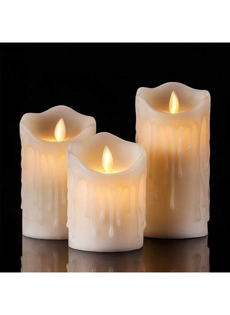 Infispace Infispace Set of 3 Plastic Yellow Flame-Less LED Candle (Size: 6 x 7 x 9 cm)  - Image 2