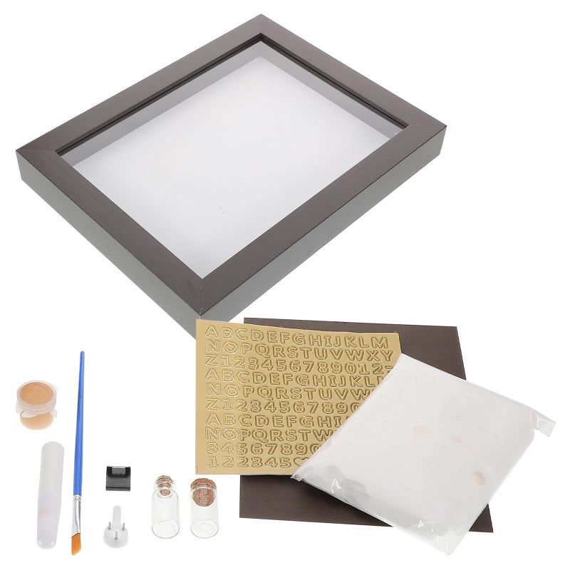 Handprint Footprint Keepsake Frame 8 Inch Brown Light Gold Newborn Photo Display - Image 2